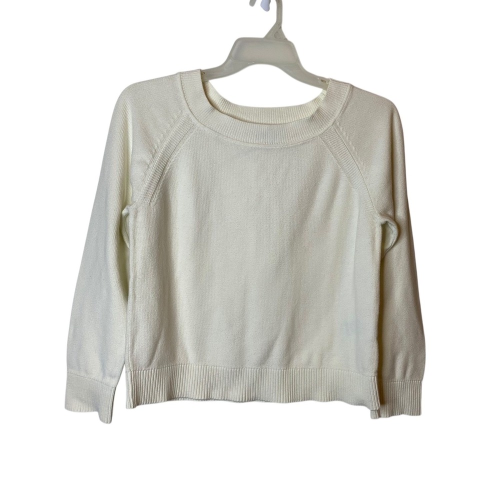 Banana Republic Organic Cotton Sweater White Pullover Women's Size Medium